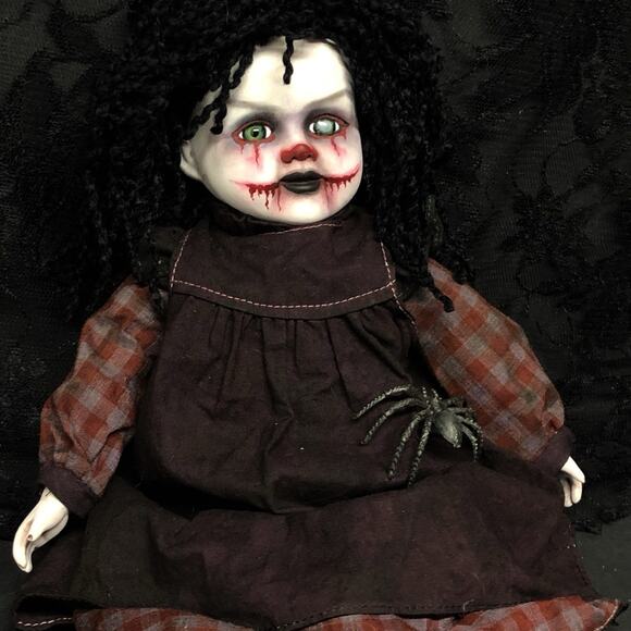OOAK Creepy Odd 14” Raggedy Annie Clown Gothic Doll Halloween Horror Art Doll - Picture 3 of 10